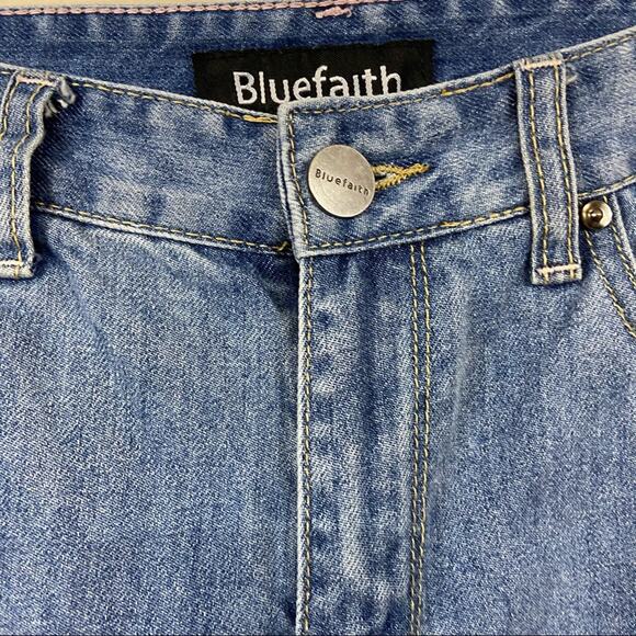 Blue Faith | Distressed Straight Leg Jeans Sz 5 - Picture 6 of 6